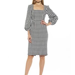 NWT - Alexia Admor / 4 / Houndstooth Dress / Knee Length / Tailored / Office